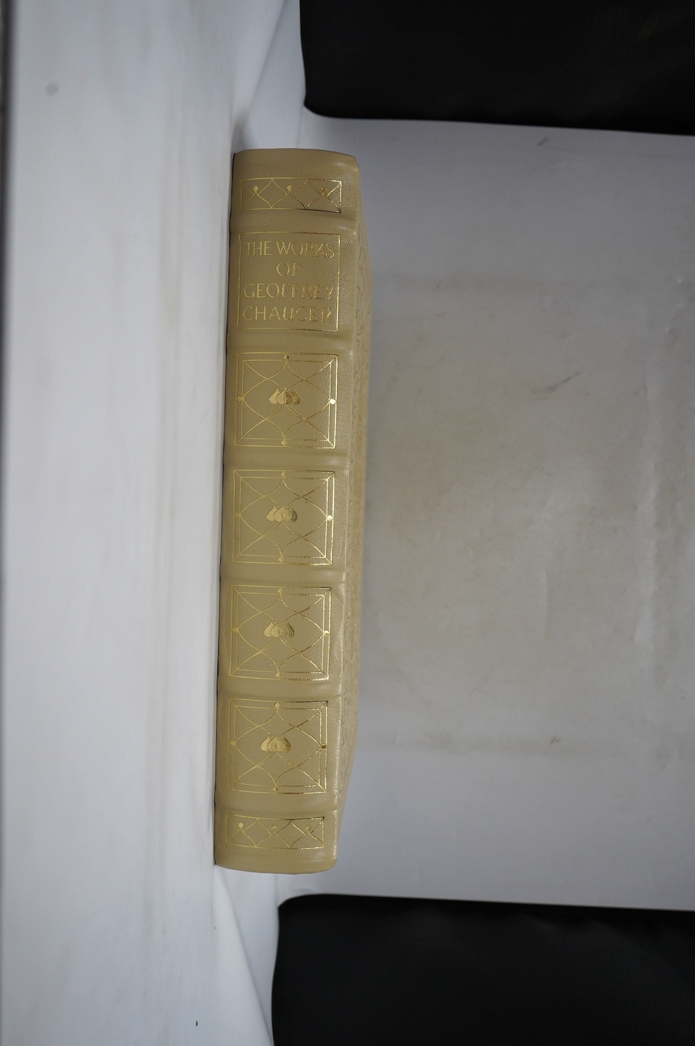 Folio Society - The Works of Geoffrey Chaucer, one of 1010 copies (1000 for sale), folio facsimile of the Kelmscott Chaucer, illustrated by Sir Edward Burne-Jones and printed by William Morris in 1896. Top edge gilt, ful